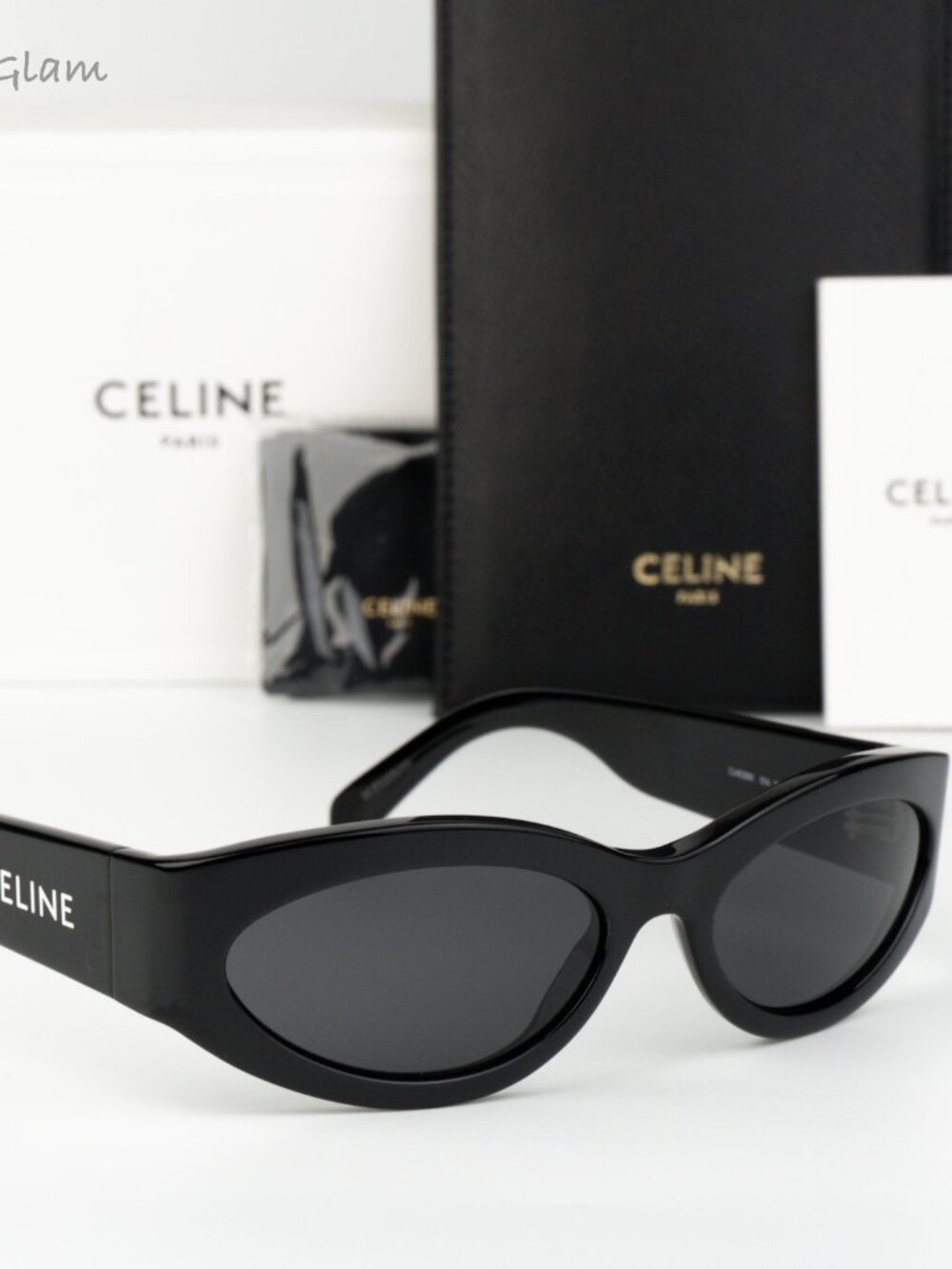 Celine Women Sunglasses Black Grey Cat Eye CL40288I MONOCHROMS 01A NEW AUTHENTIC - Picture 1 of 10